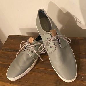 Aldo Men’s 12 putty grey leather laceup deck shoes